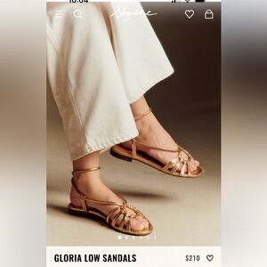 Sezane Gold Strappy Sandals